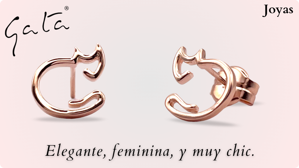 Pendientes Gata plata mujer elegante y sofisticada en forma de gato