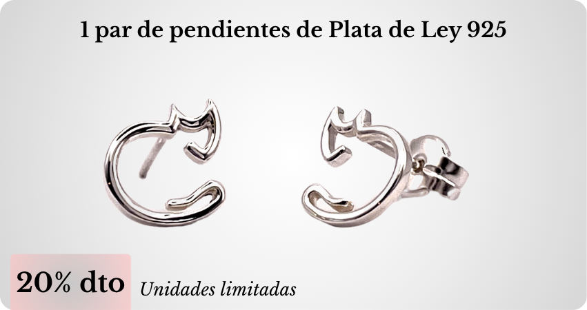 Pendientes Gata plata mujer